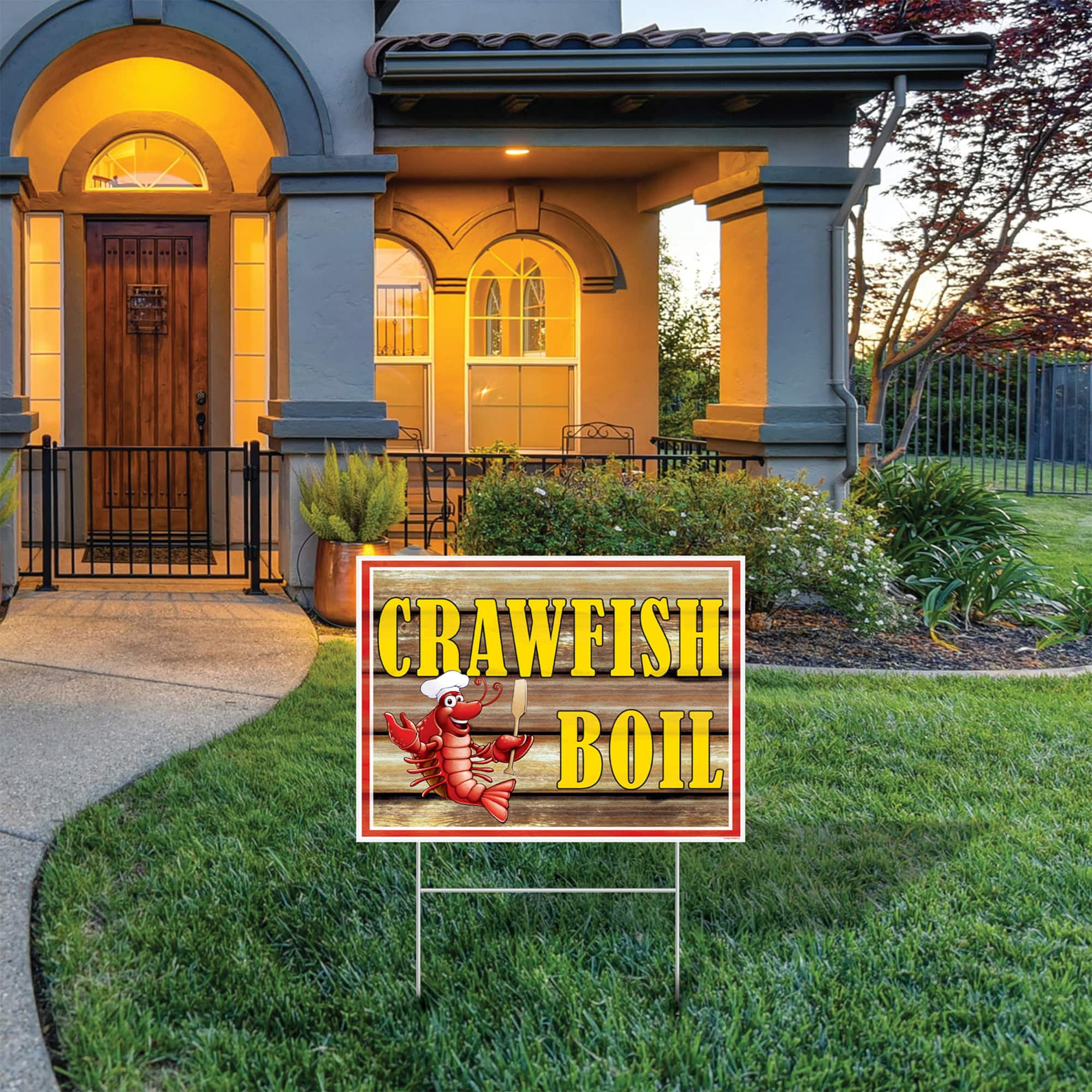 Beistle 11.5" x 15.5" Crawfish Boil Plastic Yard Sign